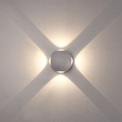 Austin LED Wandlamp 4-lichts - 4W 460lm - IP54 - 3000K Warm Wit - Binnen en buiten - Rondom licht - Grijs Austin LED Wandlamp 4-lichts - 4W 460lm - IP54 - 3000K Warm Wit - Binnen en buiten - Rondom licht - Grijs