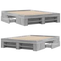 Bedframe bewerkt hout grijs sonoma eikenkleurig 140x200 cm - thumbnail