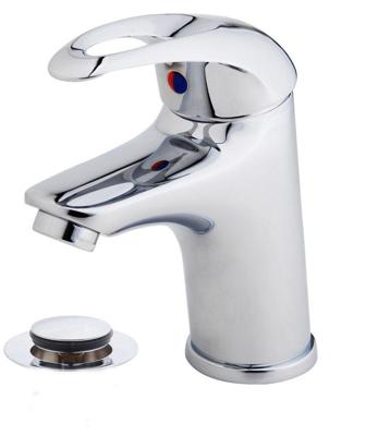 Wiesbaden Athos wastafelkraan met clickwaste chroom