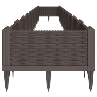 Plantenbak met pinnen 362,5x42,5x28,5 cm polypropeen bruin