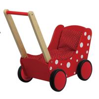 Simply for Kids Houten Poppenwagen Stippeltje Rood - thumbnail