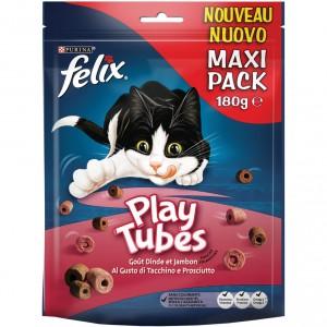 Felix Play Tubes kalkoen- en hamsmaak kattensnoep 180g 5 x 180 g Felix Play Tubes kalkoen- en hamsmaak kattensnoep 180g 5 x 180 g