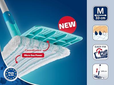 Leifheit 55515 Powerclean Vloerwisser M 33 cm Compleet Systeem met Steel 140 cm Micro Duo met Gratis Extra Micro Duo Doek Leifheit 55515 Powerclean Vloerwisser M 33 cm Compleet Systeem met Steel 140 cm Micro Duo met Gratis Extra Micro Duo Doek