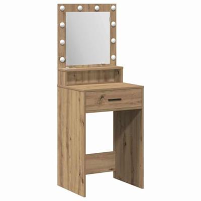 Kaptafel artisanaal eikenkleurig 50 x 41 x 135 cm Bewerkt hout