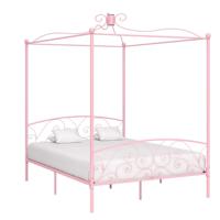 Hemelbedframe metaal roze 160x200 cm - thumbnail