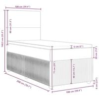 Boxspring met matras fluweel donkergrijs 100x200 cm - thumbnail
