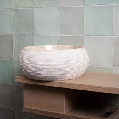 Waskom Loutro Rocky S Rond 25x25x12 cm Marmer Sand Waskom Loutro Rocky S Rond 25x25x12 cm Marmer Sand