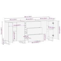 Badkamermeubelset met lade 3 pcs Bruin 180 x 33 x 75 cm - thumbnail