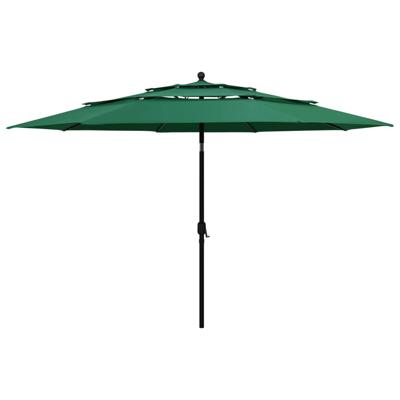 VidaXL Parasol 3-laags met aluminium paal 3,5 m groen VidaXL Parasol 3-laags met aluminium paal 3,5 m groen