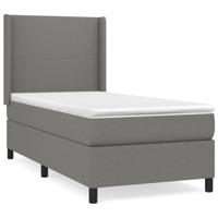 Boxspring met matras stof donkergrijs 100x200 cm - thumbnail