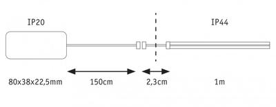Paulmann LumiTiles COB Slim Stripe Set 1m 78424 LED-strip basisset LED Warmwit Wit