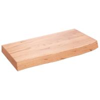 Wandschap 60x30x(2-6) cm behandeld massief eikenhout lichtbruin - thumbnail