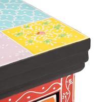 Nachtkastje Multikleur 40 x 30 x 40 cm Massief mangohout - thumbnail