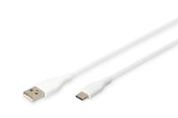 Digitus AK-300340-020-W USB-kabel USB 2.0 USB-A stekker, USB-C stekker 2.00 m Wit (mat) Flexibel, Zeer flexibel, Met USB, Silicone, Uitstekende - thumbnail