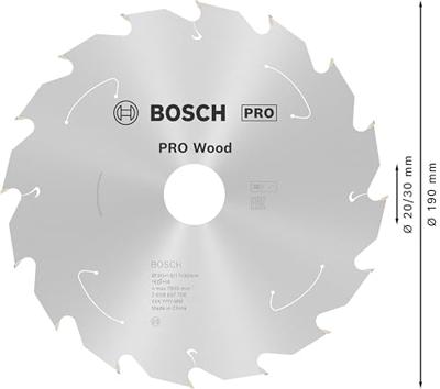 Bosch Accessoires Cirkelzaagblad St Wood 190X30/20X1.6/1.1X16T - 2608837706 Bosch Accessoires Cirkelzaagblad St Wood 190X30/20X1.6/1.1X16T - 2608837706