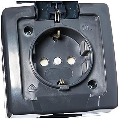 Nautic wandcontactdoos enkel IP44 1V RA antraciet