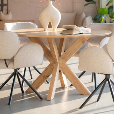 Eleonora Ronde Eettafel 'Nikki' Acaciahout, 130cm, kleur Naturel