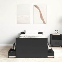 Bedframe met hoofd- en voeteneinde zwart 90x190 cm - thumbnail