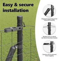 VidaXL Hek met paal grijs 1,5 x 10 m staal - thumbnail