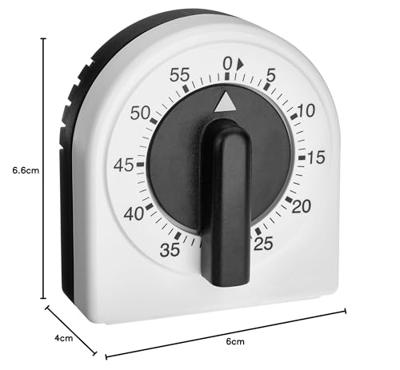 TFA Dostmann Analoger Küchen-Timer Kookwekker Wit-zwart Analoog