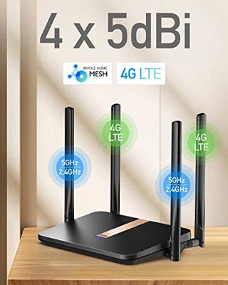 Cudy LT500D draadloze router Fast Ethernet Dual-band (2.4 GHz / 5 GHz) 4G Zwart - thumbnail