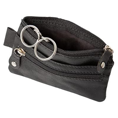 Alassio JU-42247 Sleuteletui 7,5x10x1cm Leer Zwart