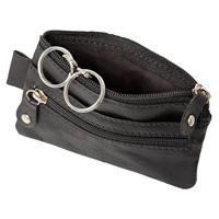 Alassio JU-42247 Sleuteletui 7,5x10x1cm Leer Zwart - thumbnail