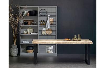 WOOOD Eettafel 'Tablo' Mangohout Visgraat, met U-poot, 200 x 90cm