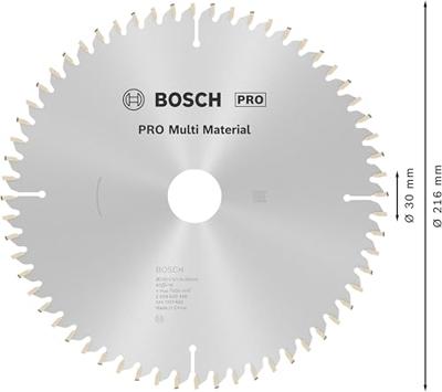 Bosch Accessories Multi Material 2608640446 Hardmetaal-cirkelzaagblad 216 x 30 x 2.5 mm Aantal tanden: 60 1 stuk(s)