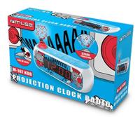 Muse M-167 KDB Kinderwekker met digitale FM-radio en sterrenprojectie (2 wektijden, display met dimmer, AUX-In) blauw/wit met grappige stripmotieven - thumbnail