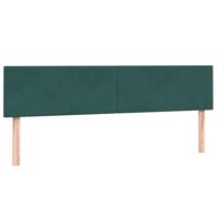 Boxspring met matras fluweel donkergroen 140x190 cm - thumbnail