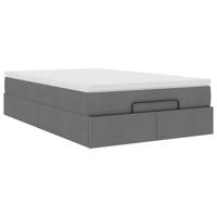 Ottoman bed met matras 140x190cm stof donkergrijs - thumbnail