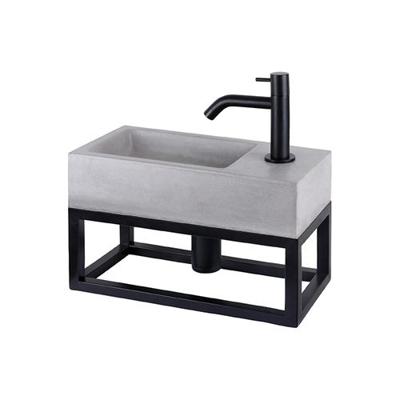 Fonteinset Differnz Jukon Rechts 38.5x18.5x18 cm Met Handdoekrek Beton Donker Grijs (inclusief mat zwarte kraan sifon en afvoer) Fonteinset Differnz Jukon Rechts 38.5x18.5x18 cm Met Handdoekrek Beton Donker Grijs (inclusief mat zwarte kraan sifon en afvoer)