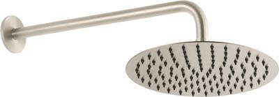 Hoofddouche Qisani Flow met wanddouchearm Ø 25 cm Geborsteld RVS
