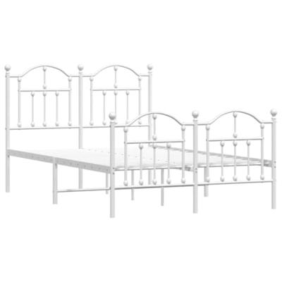 Bedframe met hoofd- en voeteneinde metaal wit 120 x 190 cm - thumbnail