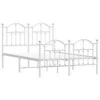 Bedframe met hoofd- en voeteneinde metaal wit 120 x 190 cm - thumbnail