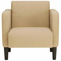Fauteuil met armleuningen 54 cm corduroy stof lichtgroen grijs - thumbnail
