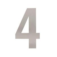 Huisnummer 4 XL hoogte 300mm rvs geborsteld - thumbnail