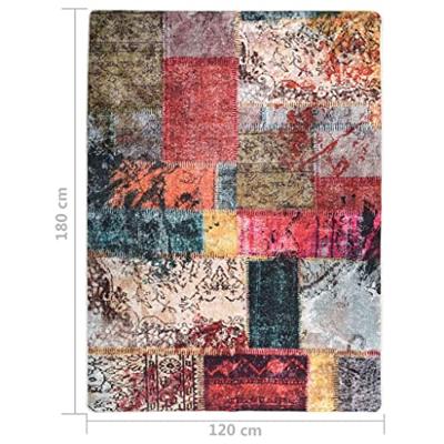 Vloerkleed wasbaar anti-slip patchwork 120x180 cm meerkleurig - thumbnail