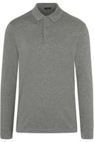 MAERZ Regular Fit Poloshirt lange mouw grijs, Effen - thumbnail