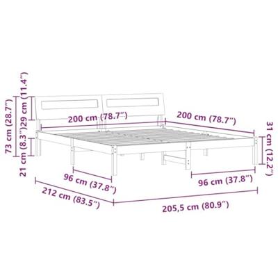 Bedframe Bruin Massief grenenhout en massief grenenhout