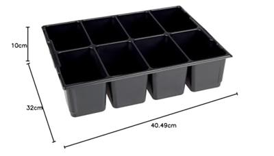 L-BOXX Verdeler voor kleine delen | B404xD317xH97 mm polystyreen | met 8 bakken | zwart | 1 stuk - 1000010129 - 1000010129