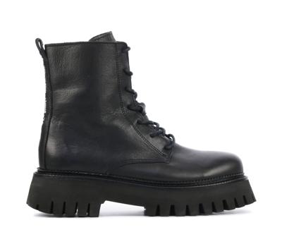 Bronx Dames Enkellaarsjes in Leder (Zwart) Bronx Dames Enkellaarsjes in Leder (Zwart)