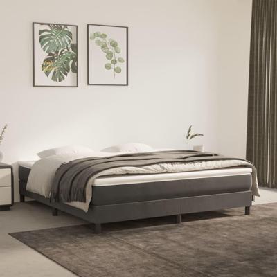 Boxspringframe fluweel donkergrijs 180x200 cm
