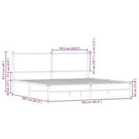 Bedframe met hoofdbord metaal gerookt eikenkleurig 160x200 cm - thumbnail