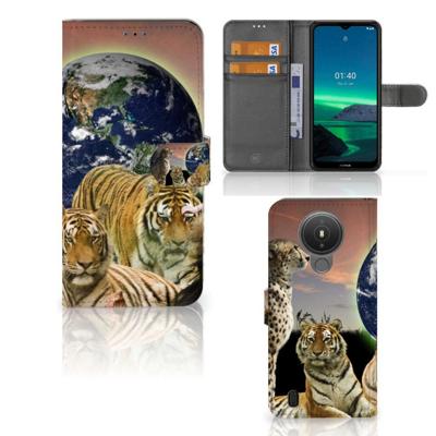 Nokia 1.4 | Telefoonhoesje | Met pasjeshouder | Roofdieren Nokia 1.4 | Telefoonhoesje | Met pasjeshouder | Roofdieren