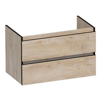 Brauer Joy Edge Onderkast 80 cm - met 2 Softclose Lades Greeploos en 1 Sifon Uitsparing - Forest Wheat