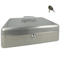 Westcott ac-e51002-zi geldkist 301x242x91mm zilvergrijs, kunststof inzet met 5 vakken - thumbnail