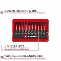 Einhell Impact Bit Taschenbox 10tlg 118653 Bitset 1/4 (6.3 mm), PH, PZ, Torx, Zeskant - thumbnail