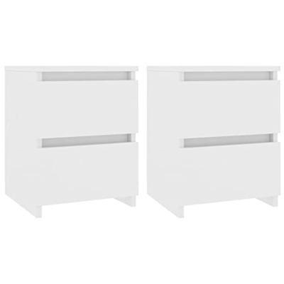 VidaXL Nachtkastjes 2 st 30x30x40 cm bewerkt hout wit